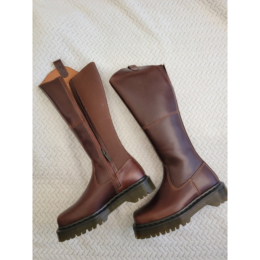Dr Martens Amaayah Hi Leather Bex Riding Boots Sz 6 Butterscotch *New